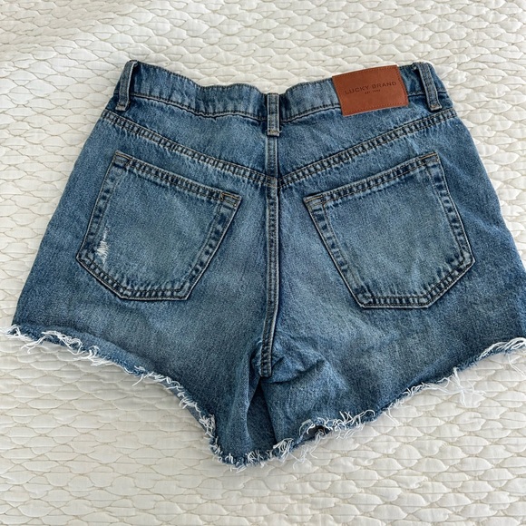Lucky Brand 90’s Midi high waist button fly jean shorts size 8 - Picture 5 of 7